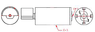 Cylindrical Vibration Motors - LIGHT BULB STYLE REAR CONTACT