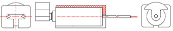 Cylindrical Vibration Motors - WIRE LEAD WITH RUBBER GASKET ( RUBBER BOOT )